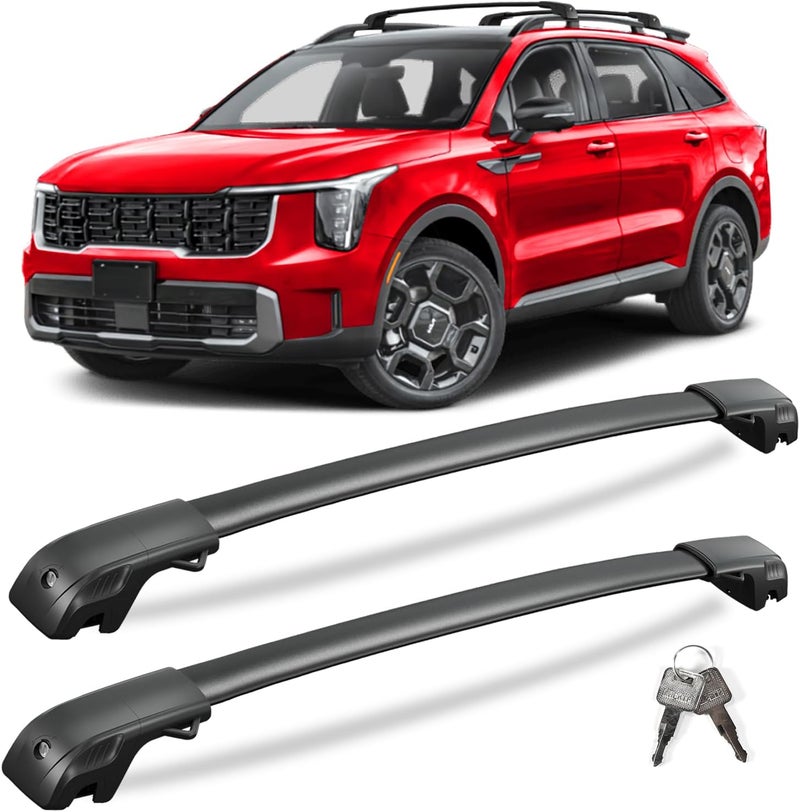 KINGGERI 220lbs Lockable Roof Rack Cross Bars Compatible with Kia Sorento X-Line & X-Pro 2021-2026 with Raised Side Rails, Heavy Duty Aluminum Roof Rails Crossbars Luggage Accessories - Image 1